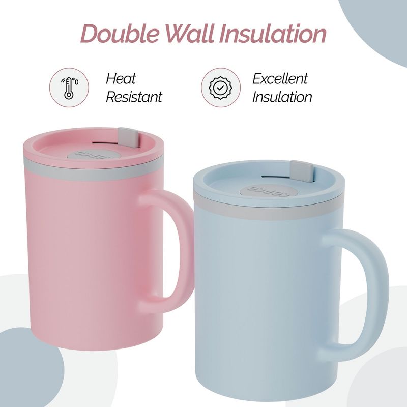 Copco Iconic Double Wall Insulated Coffee Mug with Handle, Durable & BPA-Free Reusable Plastic, 16 oz., Set of 2, 3 of 8