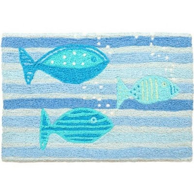 Jellybean Three Little Fish 20"x30" Washable Accent Doormat – Fun, Vibrant Ocean-Inspired Design for Indoor/Outdoor Use
