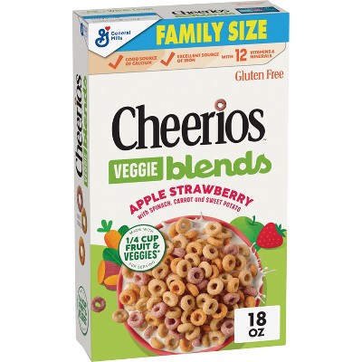 Cheerios Veggie Blends Apple Strawberry Family Size Cereal - 18oz