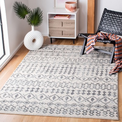 Ivory and Grey Synthetic Hand-knotted 8' x 10' Area Rug