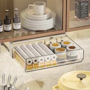 Pull Out Under Cabinet Drawer Organizer Slide Out Shelves Sliding Cabinet Drawers Storage Organizer Paper Plate Holder - 1 of 4