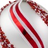 Northlight Peppermint Swirl Beaded Christmas Glass Ball Ornaments - 4" - White and Red - Set of 2 - 3 of 4