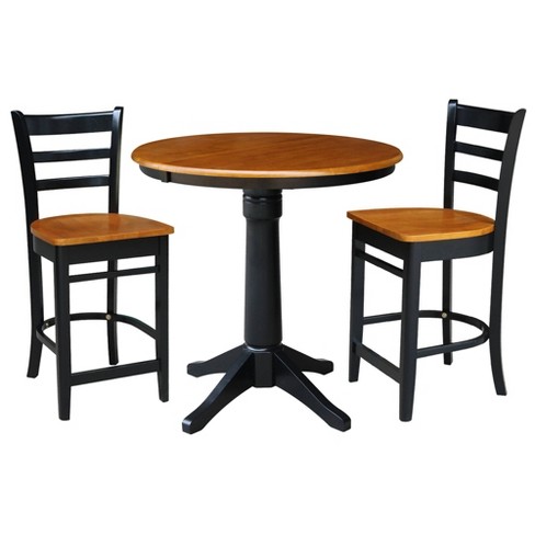 36 Cane Round Extendable Dining Table, Round Extendable Dining Table Counter Height