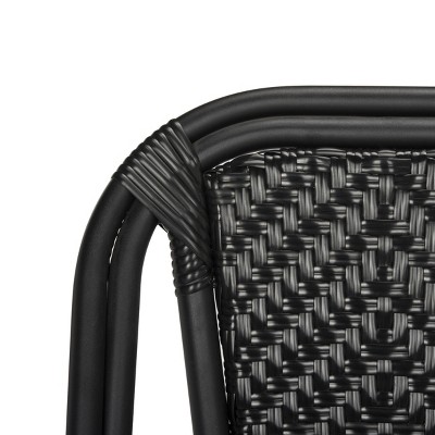 Daria Black Wicker Transitional Side Chair Set
