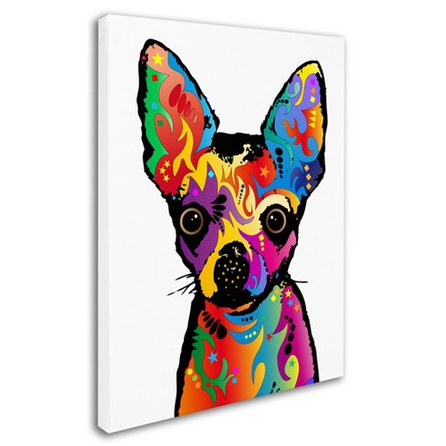 Trademark Fine Art -Michael Tompsett 'Chihuahua Dog White' Canvas Art - image 1 of 3