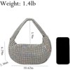 FATMOON Bling Full Glitter Knotted Handbag for Women Crystal Rhinestone Hobo Dumpling Bag Diamond Evening Clutch Crossbody Bag - 3 of 4