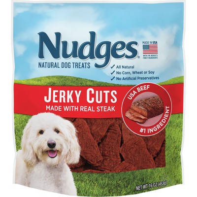 Nudges Beef Steak Jerky Cuts Natural Dog Treats - 16oz