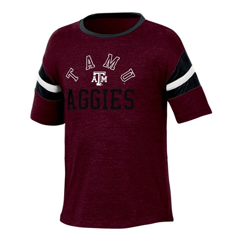 NCAA Texas A&#38;M Aggies Girls&#39; Short Sleeve Striped Shirt, 1 of 4
