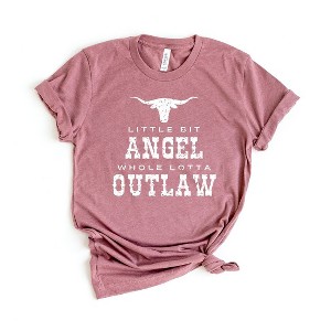 Simply Sage Market Little Bit Angel Horns Short Sleeve Garment Dyed Tee - 1 of 2