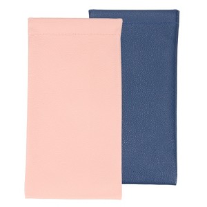 Unique Bargains PU Leather Soft Portable Storage Scratch-Resistant Eyeglasses Bag 2 Pcs - 1 of 4