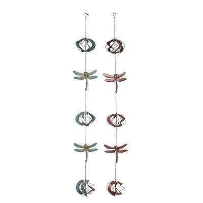 Transpac Metal Spinner Rain Chain Set of 2 Spring Home Decorations
