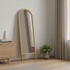 HomeRoots 64" Natural Solid Wood Arch Leaning Framed Full Length Mirror - 2 of 4