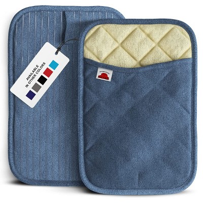 Big Red House Pot Holders - Kitchen Pot Holder For Hot Pan Handle With Heat  Resistant Silicone Grips & Terry Cotton Infill (set Of 2) - Blue Denim :  Target