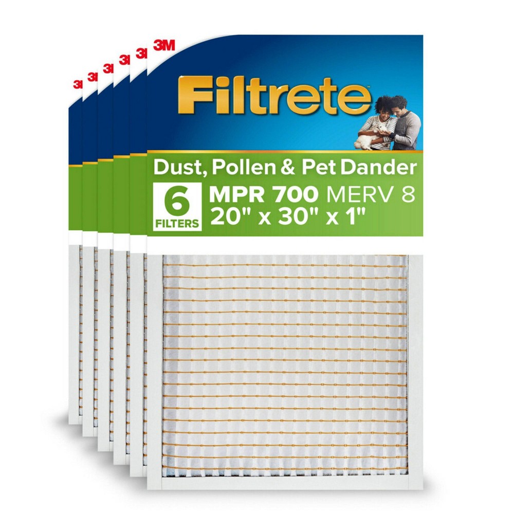 Filtrete 6pk 20''x30''x1'' MPR 700 Merv 8 Dust Pollen and Pet Dander Air Filter