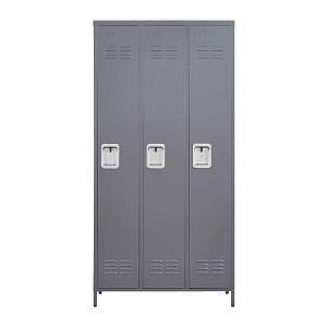 VYNXARIA 3-Door 72"H Metal Lockers with Lock for Employees, Storage Cabinet for Home, Gym, Office, School, Garage - Gray - 1 of 4