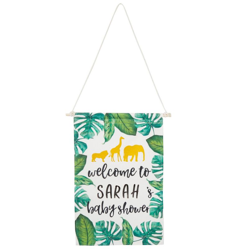 Sparkle and Bash Customizable Safari Baby Shower Welcome Sign Party Supplies (9.75 x 15.75 in), 5 of 8