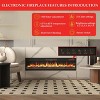 Famapy Black TV Stand with Electric Fireplace,3-Level Heating +Transparent Crystal,Glass-Door Storage,Living Room Holiday Decor & Heater - 4 of 4