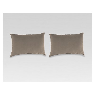 Outdoor Set of 2 Lumbar Accessory Toss Pillows - Brown - Jordan Manufacturing