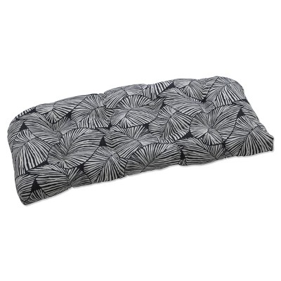 Outdoor/Indoor Loveseat Cushion Talia Noir Black - Pillow Perfect