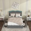 Full Size Bed Frame And Headboard With Storage 4 Drawers,Velvet Fabric Bed With Tufted Buttons And Nailhead Trim,Rgb Led Lights-Cuddlewood - 2 of 4