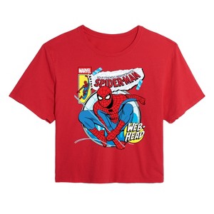 Women's - Marvel - Friendly Neighborhood Spider-Man Comic Book Cover Cropped Graphic T-Shirt - 1 of 4