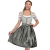Women's Vintage Three Piece Costume Ensemble Green Dress Apron Off Shoulder Crop Top - 4 of 4