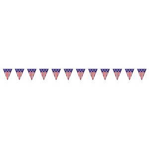 Beistle Spirit Of America Pennant Banner, 11" x 12', (2/Pkg) Multicolored - 1 of 4