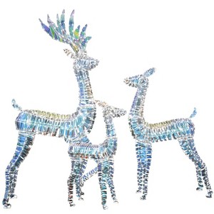 Hooseng 3 Pieces Reindeer Family Set, Christmas Lighted Deer 3, 4, 5ft, Xmas Decoration Set with 230 LED Lights, 12 Ground Stakes and 30 Zip Ties - 1 of 4