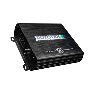 Autotek 3000 Watt 2 Channel Car Audio Amplifier, High Output Class D Mono Bridged 4 Ohm Stable Input, Street Machine, SM-3000.2D, Black