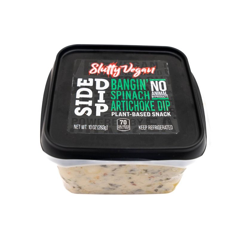 Slutty Vegan Side Dip Bangin&#39; Spinach Artichoke Plant Based Snack - 10oz, 3 of 5
