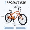 Okak 26IN Beach Cruiser Bike with 7 Speed System, Mens Bike with Front and Rear V brakes, Metal Frame Bicycle for Teens and Adults - 4 of 4