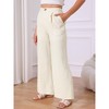 INSPIRE CHIC Women's Linen Casual High Waist Straight Wide Leg Button Palazzo Pants - 2 of 4