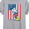 Women's - Disney - Mickey Vertical American Flag Oversized Graphic T-Shirt - 2 of 4
