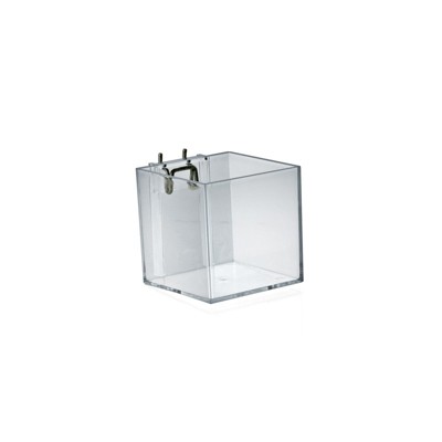 Polished Clear Acrylic Cube Bin for Pegboard or Slatwall, 4-Pack