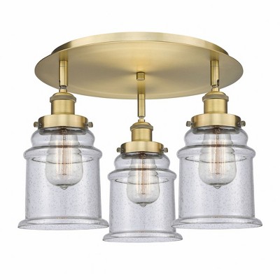 Canton - 3 Light Flush Mount In Industrial Style-10.75 Inches Tall and 17.75 Inches Wide