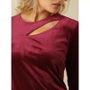 Hobemty Women's Cut Out Crew Neck Long Sleeve Velvet Party Sheath Dresses - 4 of 4