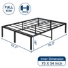 Lusimo 18 Inch Bed Frame Easy Assembly Metal Platform Bed with Steel Slat Support All Sizes - 4 of 4
