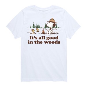 Boys' - Peanuts - All Good In The Woods Short Sleeve Graphic T-Shirt - 1 of 4