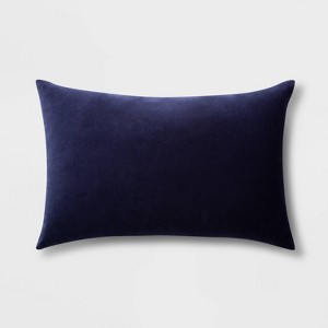 Velvet Lumbar Throw Pillow Blue - Room Essentials