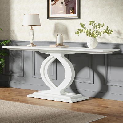 Tribesigns 59 Inches White Modern Console Table