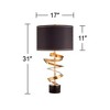 Possini Euro Design Twist Modern Table Lamp 31" Tall Sculptural Brass Marble with Dimmer Black Drum Shade Bedroom Living Room Nightstand Bedside House - 4 of 4