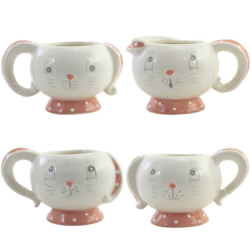 3.0 Inch Dottie Tea Cups Easter Bunny Rabbit St/4 Mugs, 1 of 6