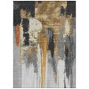 Black And Gold Abstract Washable Indoor Outdoor Area Rug - 4 of 4