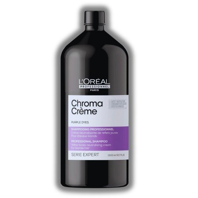 L'oreal Serie Chroma Cream Purple Shampoo (1.5 Liter / 50.7 oz XXL Refill Size ) Loreal 3x More Shine | Neutralization Warm Reflects