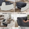 Rocking Chair with Adjustable Backrest & Footrest, Modern Upholstered Plush Seating Glider Recliner Chair with High Backrest and Side Pocket - 4 of 4