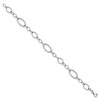 Black Bow Jewelry 14k White Gold Italian 9mm Polished Link Chain Bracelet, 7.5 Inch - 2 of 4