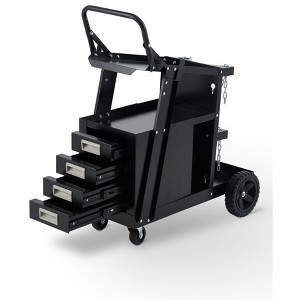 Welding Cart, Heavy Duty Welder Cart with 360° Swivel Wheels, Tank Storage Safety Chains, Rolling MIG Welder Cart for TIG, ARC, MMA - 1 of 4