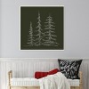 Amanti Art Minimalist Evergreen Trees Sketch Green by The Creative Bunch Studio Canvas Art Framed - 4 of 4