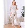 INSPIRE CHIC Women's Cotton Pajamas Long Sleeve Round Neck Button Down Floral Set with Pocket - 2 of 4