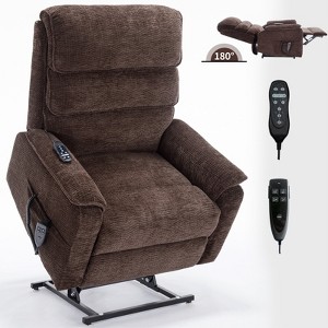 TiramisuBest Up to 350 LBS Chenille Power Lift Recliner Chair, Heavy Duty Motion Mechanism with 8-Point Vibration Massage and Lumbar Heating - 1 of 4